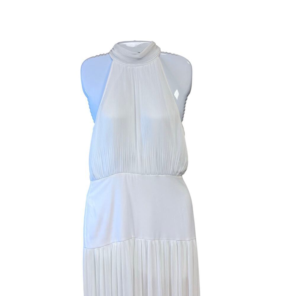 New Veronica Beard Lilliana Plisse Pleated Halter Wite Maxi Dress Bridal Sz 4 - Picture 4 of 15